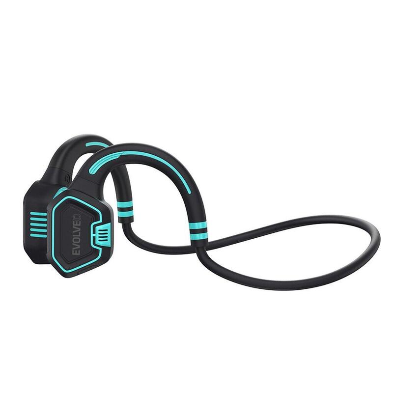 Voděodolná bezdrátová sluchátka na lícní kosti BoneSwim MP3 16GB, modrá
