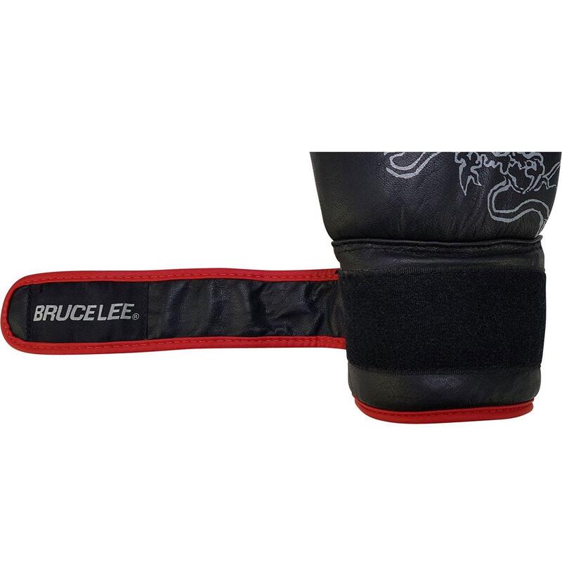 Bruce Lee Deluxe Bag & Sparring Gloves  Schwarz mit Rot XL