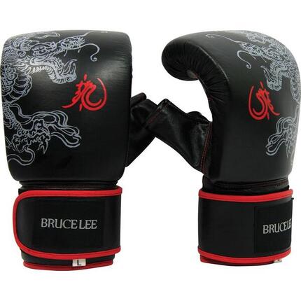 Bruce Lee Deluxe Bag & Sparring Gloves Schwarz mit Rot XL