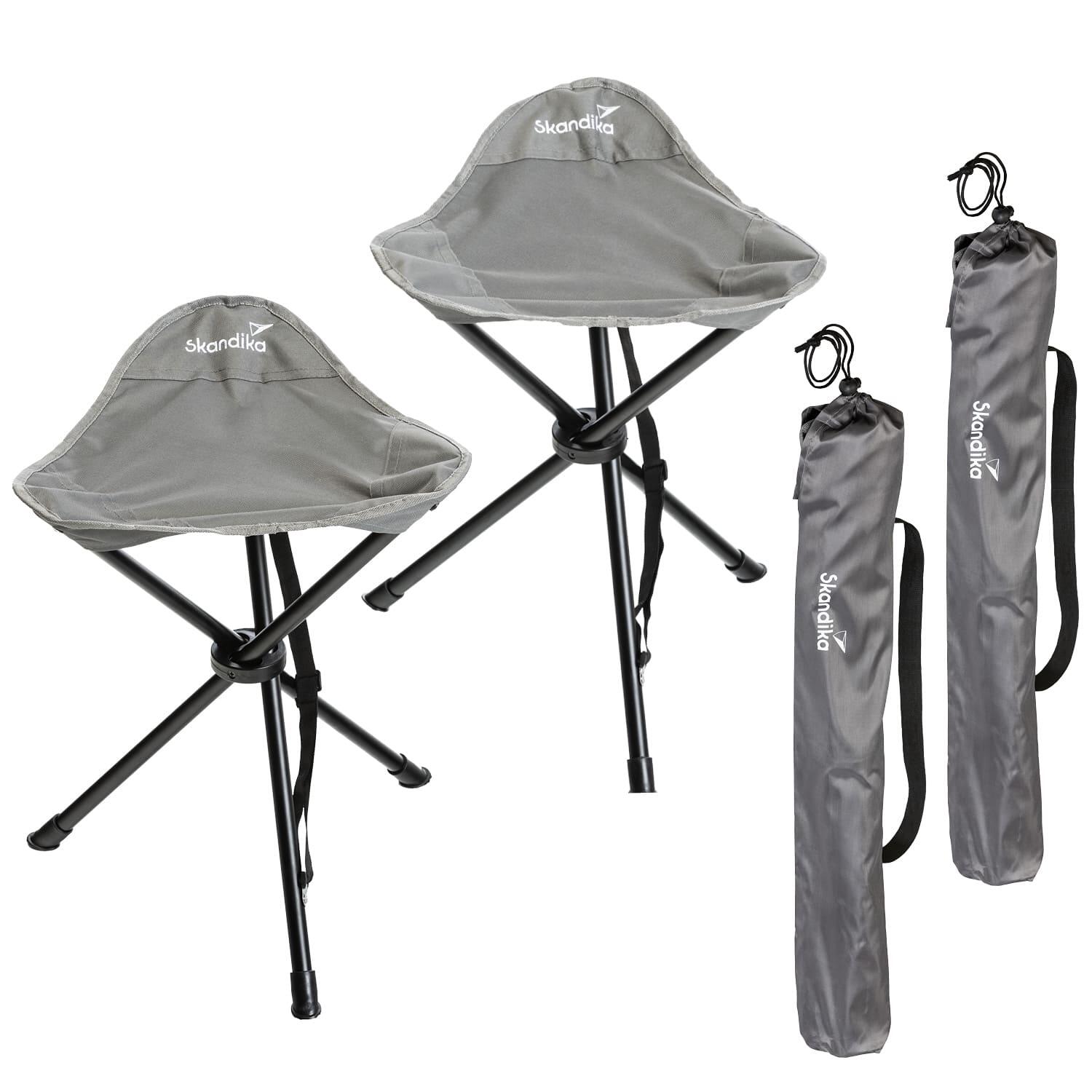 Skandika - 2 X Tabouret De Camping - Tomperi - Pliant - Sac De Transport - Max. 100 Kg - Chaise - Gris - Taille Unique - Decathlon