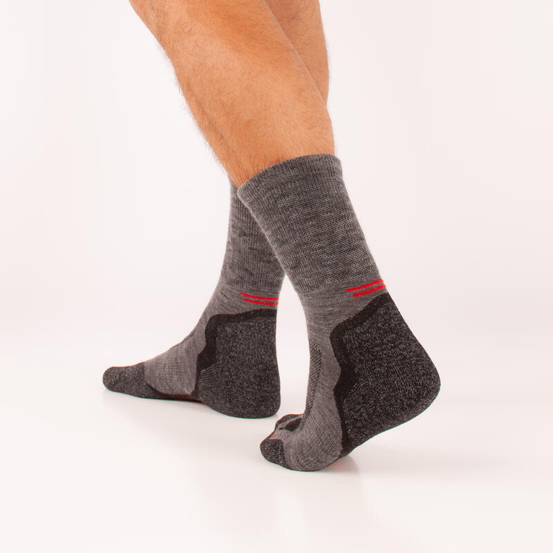 Chaussettes de randonnée anthracite pack de 2 adultes