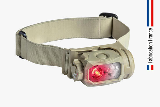 Lampe frontale DIABLO - Bandeau uni Coyote – Fabrication FRANCE