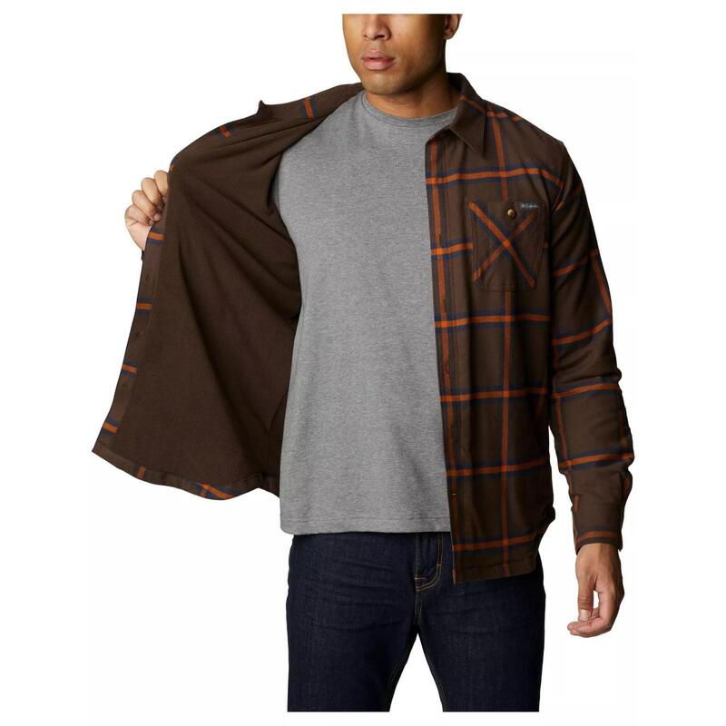 Camasa cu maneci lungi Cornell Woods Fleece Lined Flannel - maro barbati