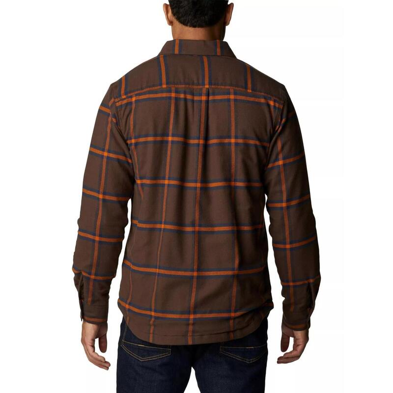 Cornell Woods Fleece Lined Flannel férfi hosszú ujjú ing - barna