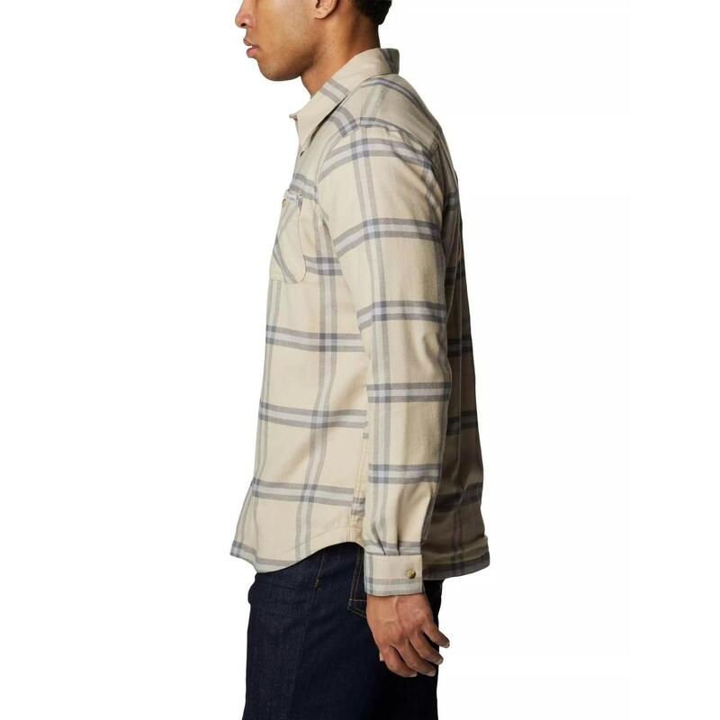 Cornell Woods Fleece Lined Flannel férfi hosszú ujjú ing - homok