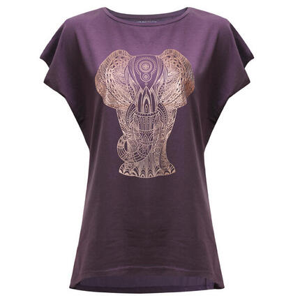 Yoga T-Shirt Batwing Elephant Yoga Damen Violett YOGISTAR