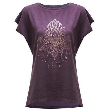 Yoga T-Shirt Batwing Celestial Flower Yoga Damen Violett YOGISTAR