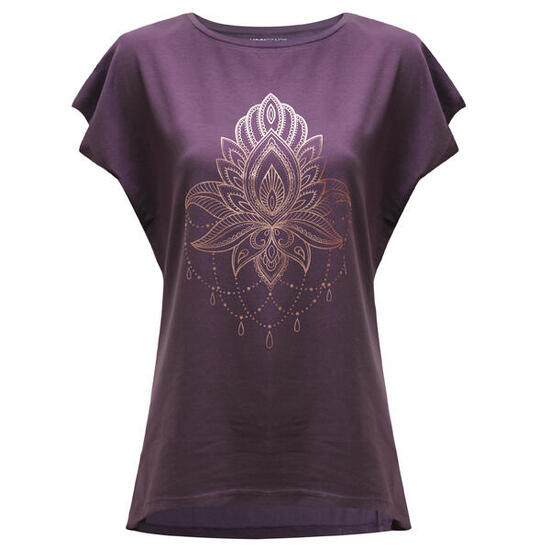 Yoga T-Shirt Batwing Celestial Flower Yoga Damen Violett YOGISTAR