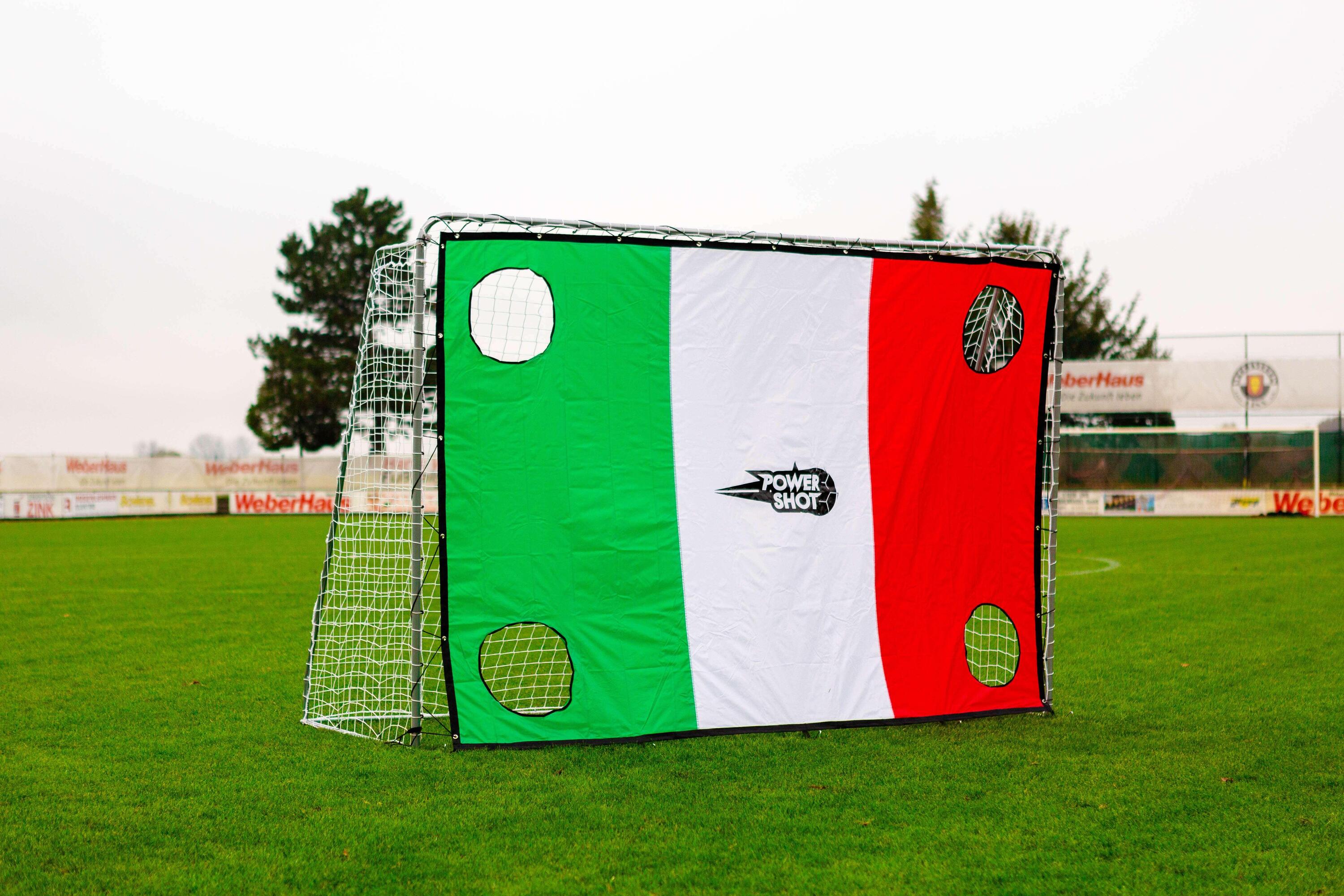 POWER SHOT 3x2 m Steel Football Goal Grey + Ball and Italian Rebound Wall