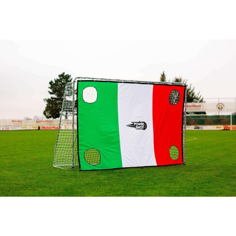 Portería de acero de 3x2 m con balón y muro de tiro italiano