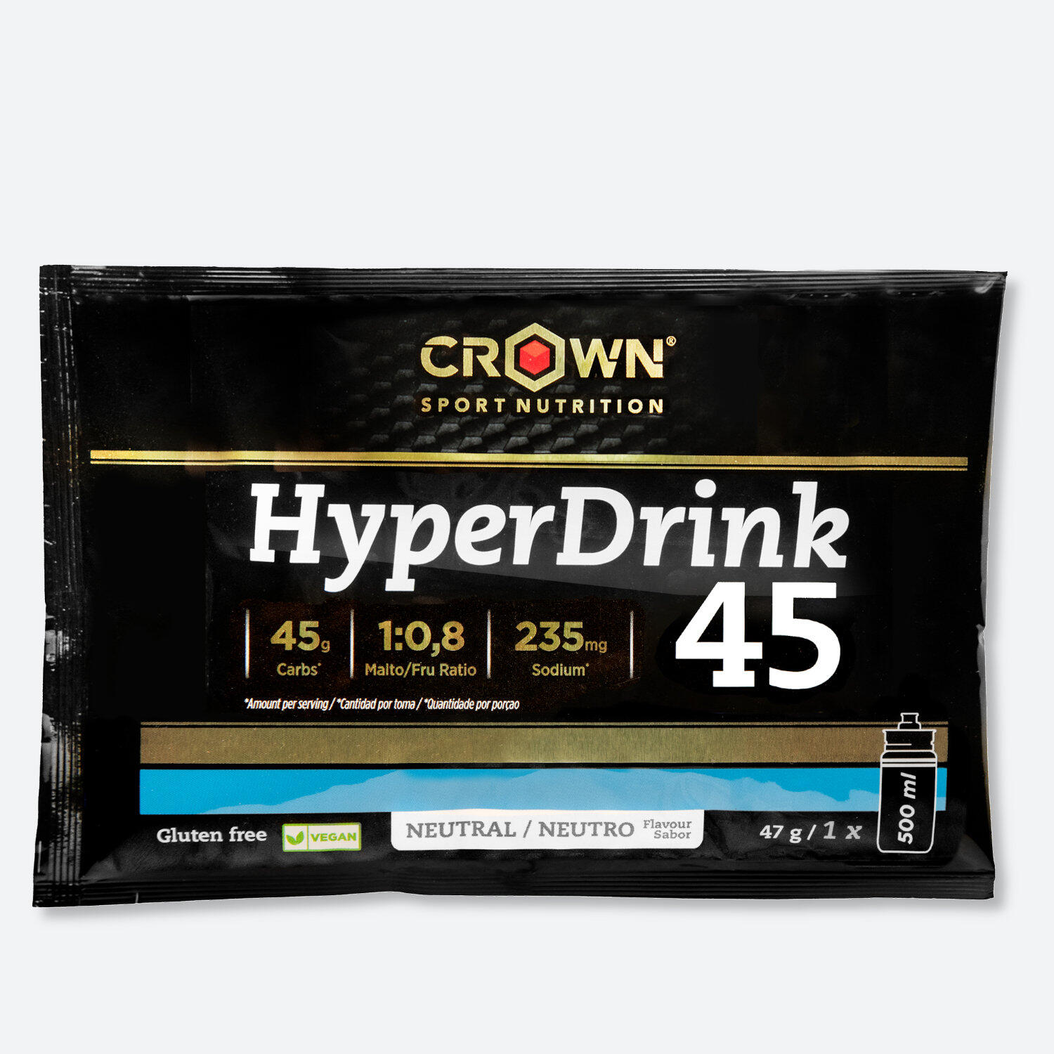 Sachê com 47g de bebida rica em carboidratos linha hyper hyperdrink 45 neutro