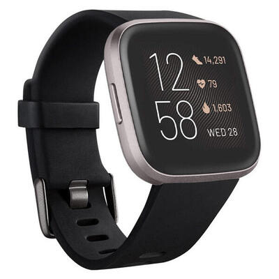 Refurbished - Fitbit Versa 2 - Silber / Schwarzes Armband - Recht gut