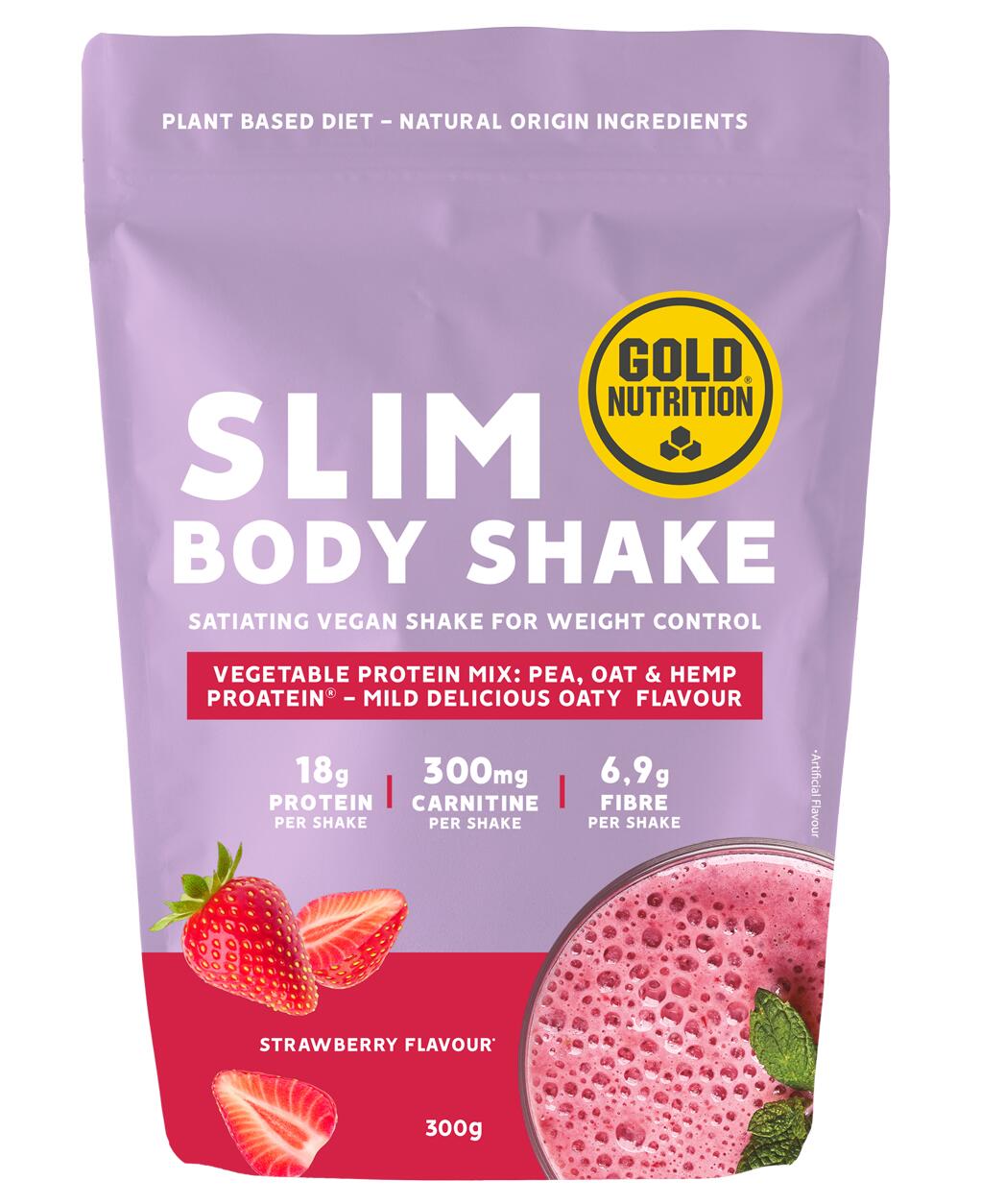 GOLD NUTRITION Batido Vegan Slim Body Shake Morango