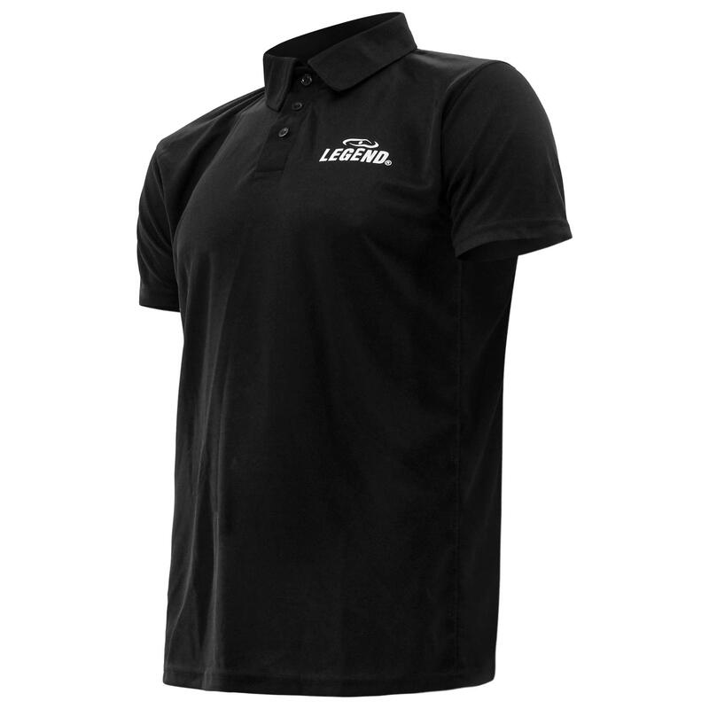 Polo Sport Enfant/Adulte. Polyester coupe ajustée noir