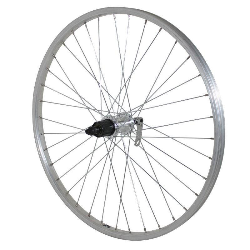 VELOX Aluminium achterwiel met aluminium naaf en cassetteslot Velox Shimano 7V. 21C