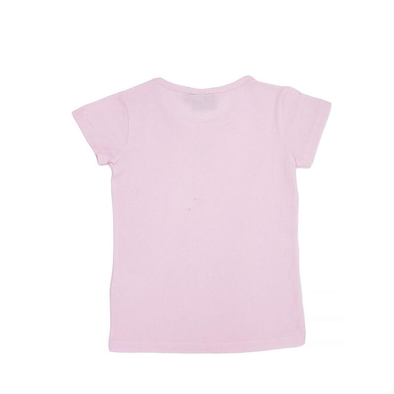 T-shirt à manches courtes avec logo métallisé pour petite fille