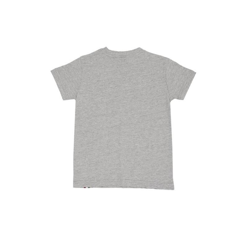 T-shirt infantil básica de manga curta com logótipo grande