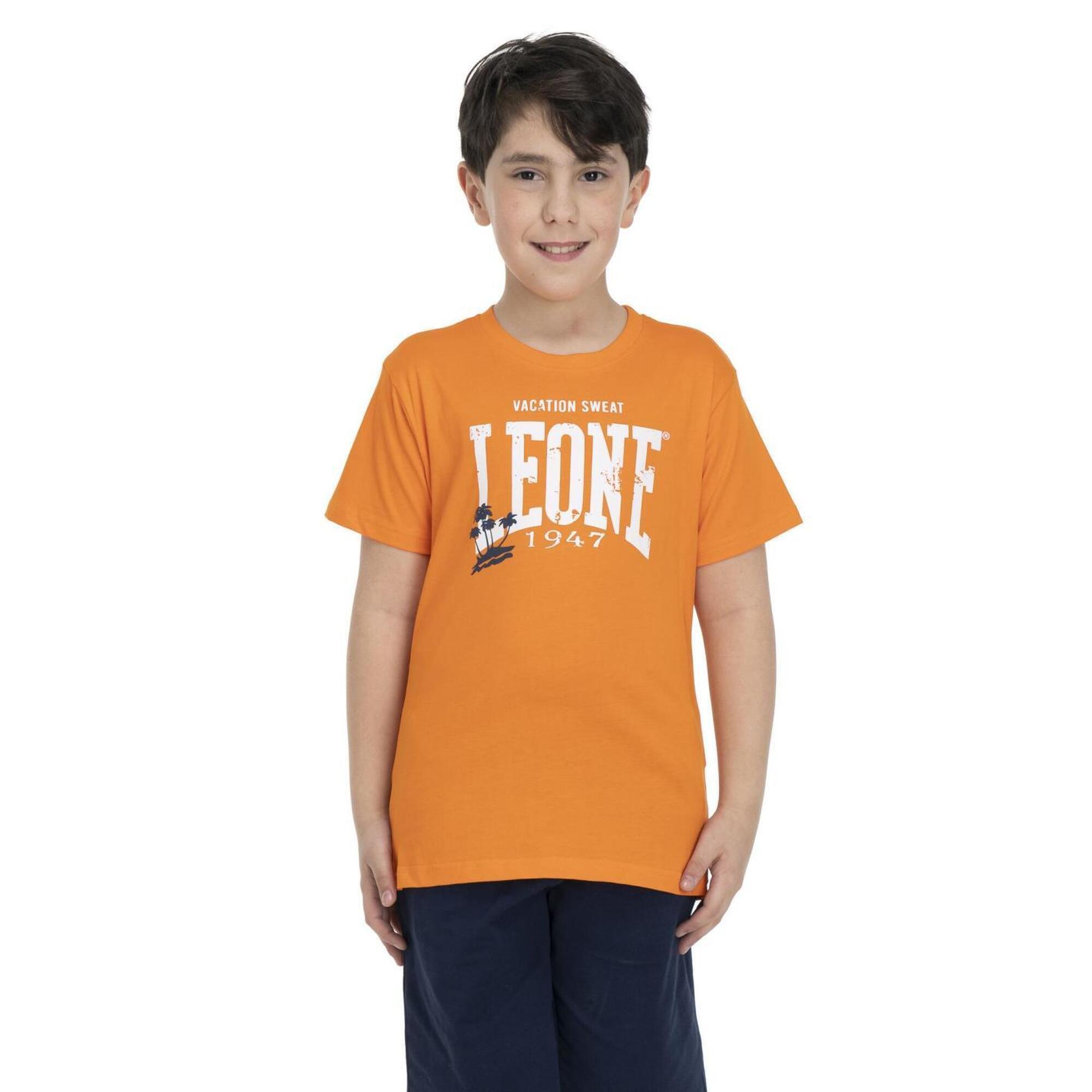 Leone 1947 Apparel - T-shirt Garçon Manches Courtes Leone Beach - T-shirt Manches Courtes - Orange|rouge - 10 À 12 Ans - Decathlon