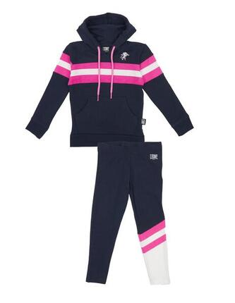 Salopette fille avec capuche et bande horizontale Basic