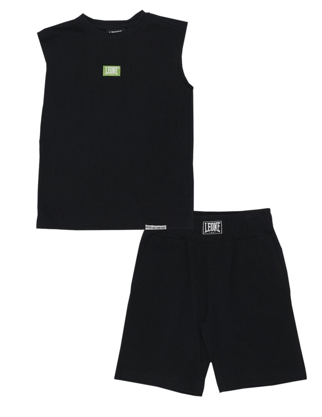 Ensemble garçon avec t-shirt sans manches et bermuda Fight Fluo 1/3