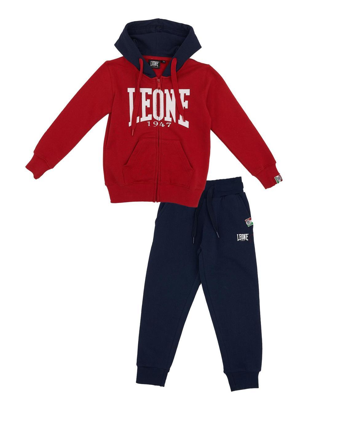 Tuta da bambino cappuccio. full zip e logo grande Basic |  Leone 1947 Apparel