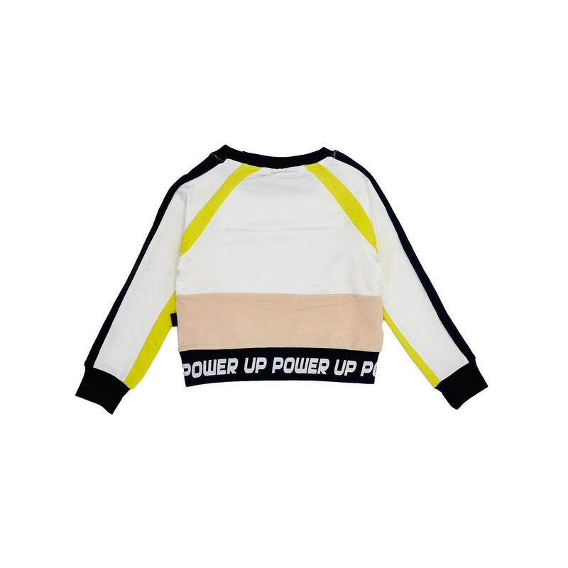 Sweat col rond fille fluo