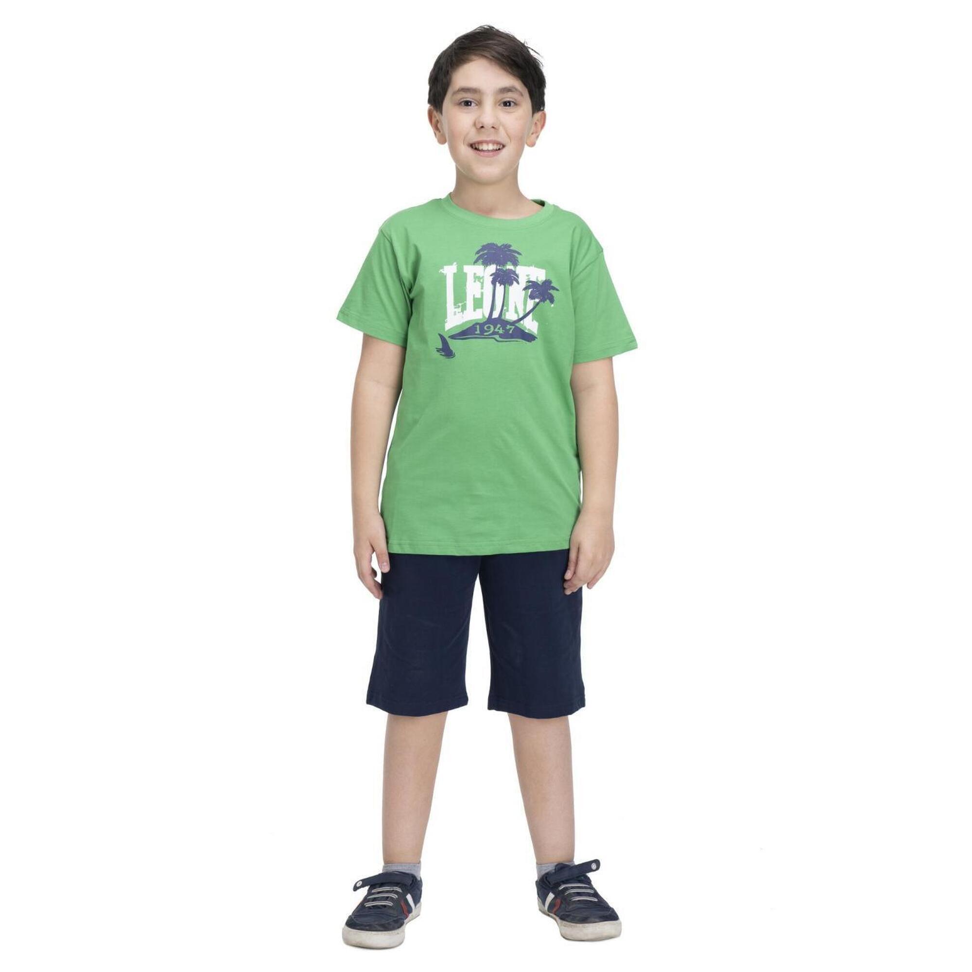 Leone 1947 Apparel - Ensemble Complet T-shirt Et Short Enfant Leone Beach - Survêtement - Bleu|vert - 8 À 10 Ans - Decathlon