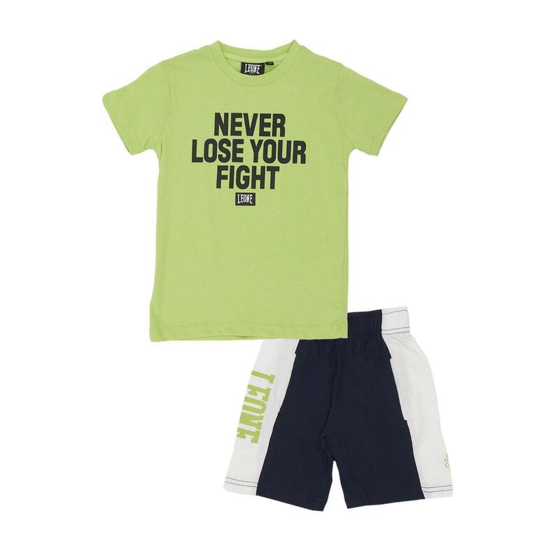Set da bambino con t-shirt maniche corte e bermuda Fight Fluo