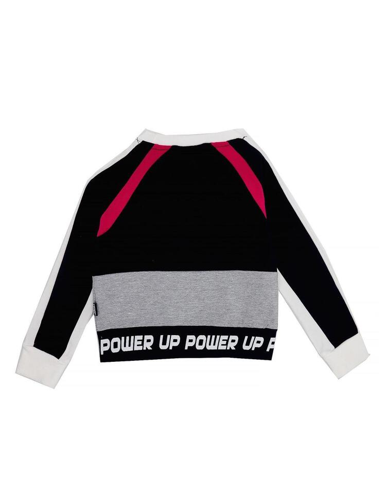 Neonowa bluza dziewczęca z okrągłym dekoltem