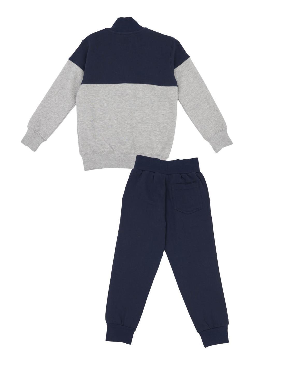 Tuta da bambino con colletto e logo piccolo College 2/3