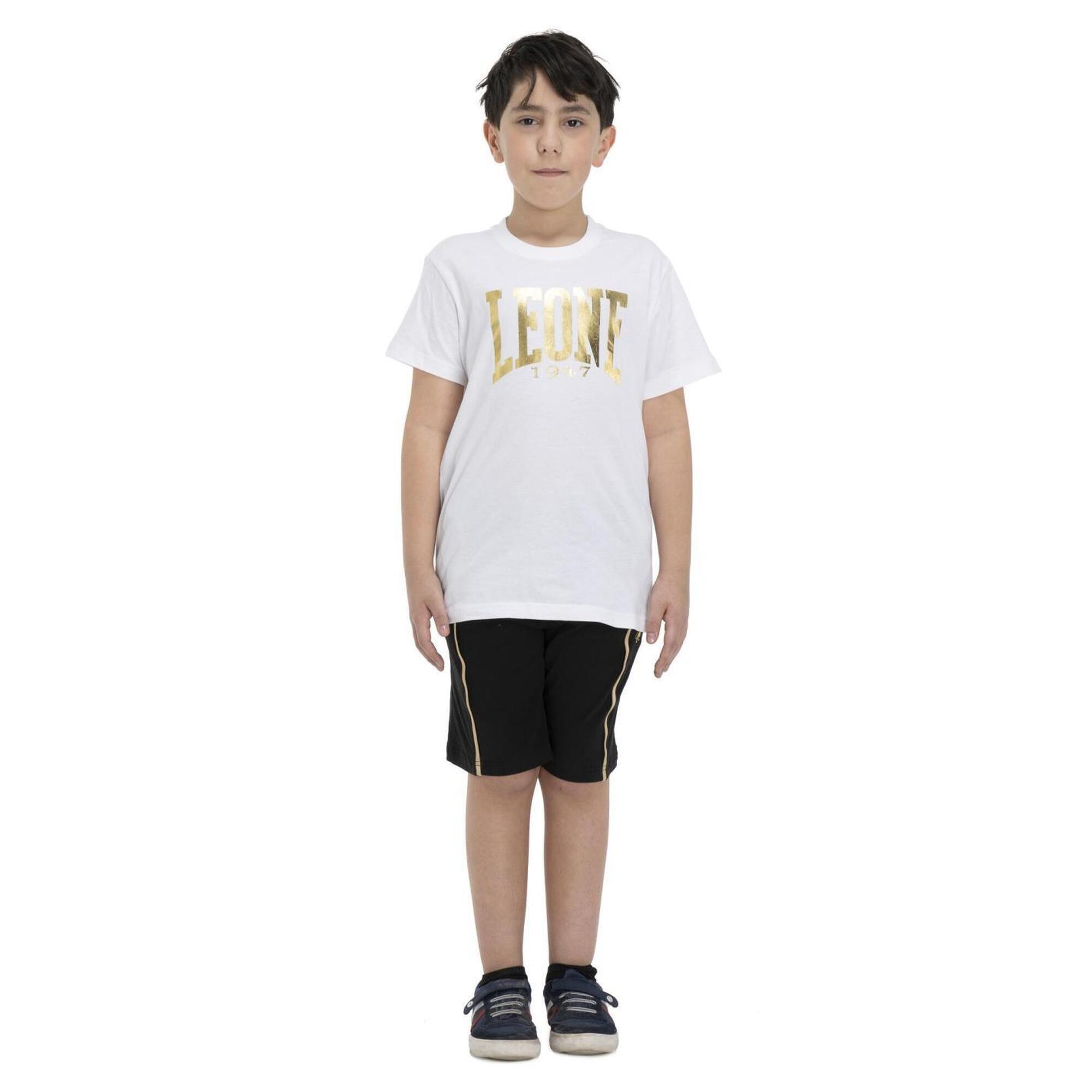 Leone 1947 Apparel - Ensemble Complet T-shirt Et Short Enfant Leone Gold - Survêtement - Blanc|noir -  6 À 8 Ans - Decathlon