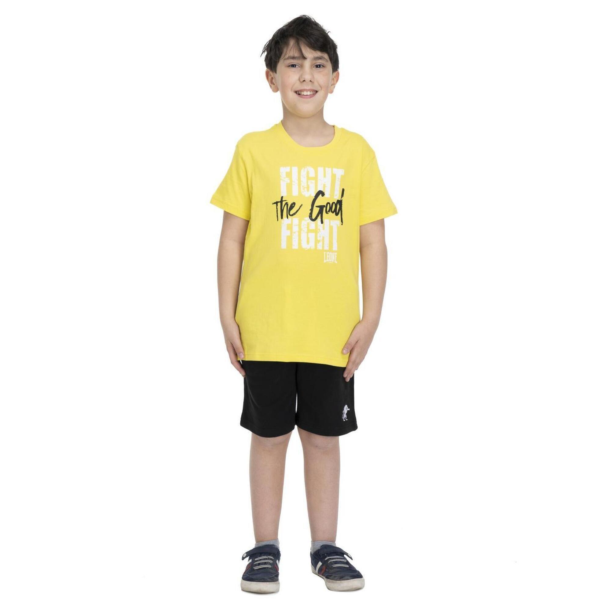 Leone 1947 Apparel - Ensemble Complet T-shirt Et Short Enfant Leone Sporty 1947 - Survêtement - Jaune|noir - 4 À 6 Ans - Decathlon