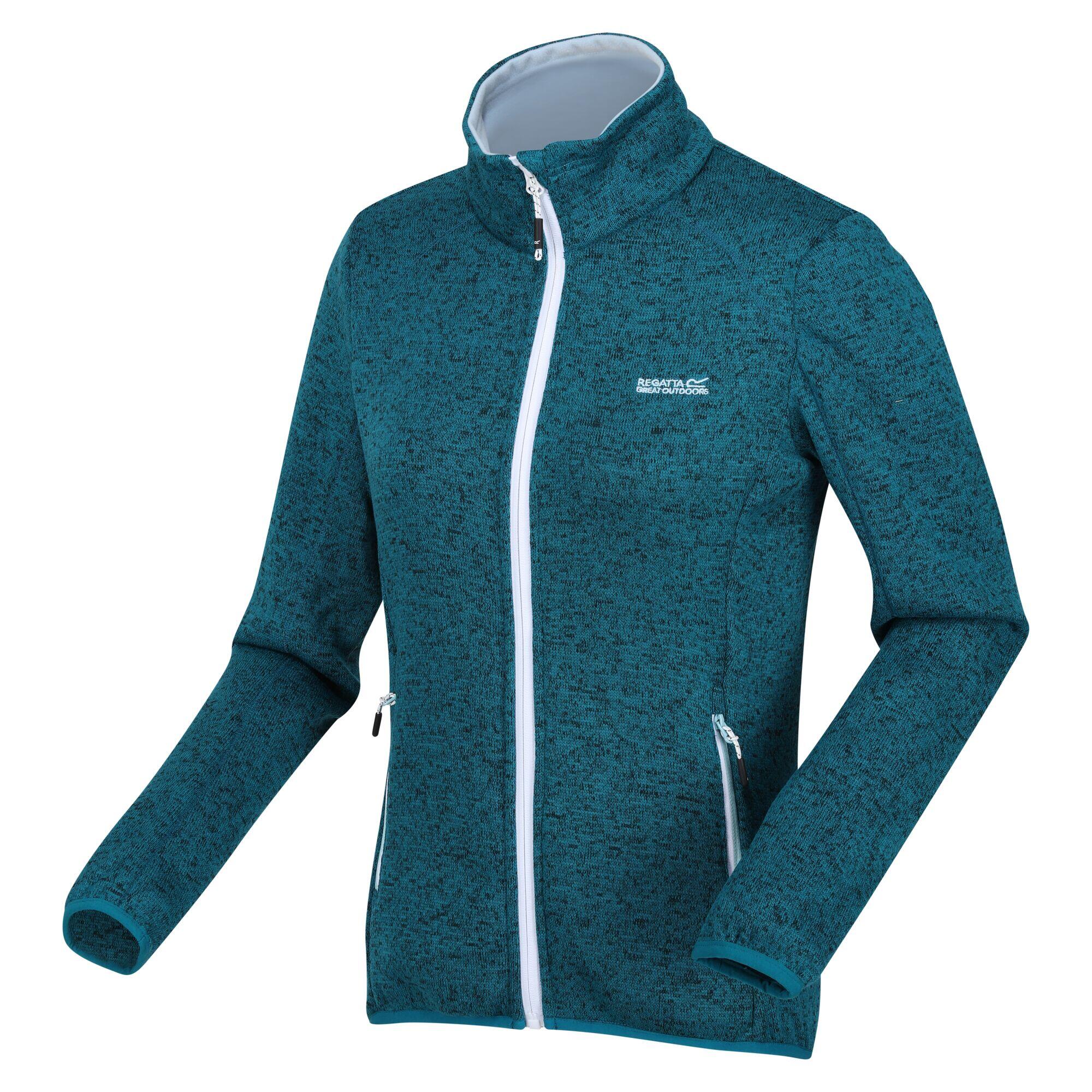 Womens/Ladies Newhill Marl Full Zip Fleece Jacket (Gulfstream/Sea Haze) 3/4