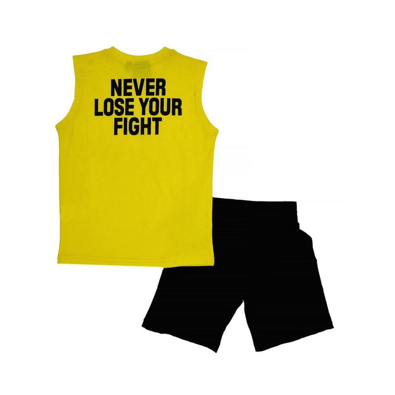 Conjunto infantil com camiseta sem mangas e bermuda Fight Fluo