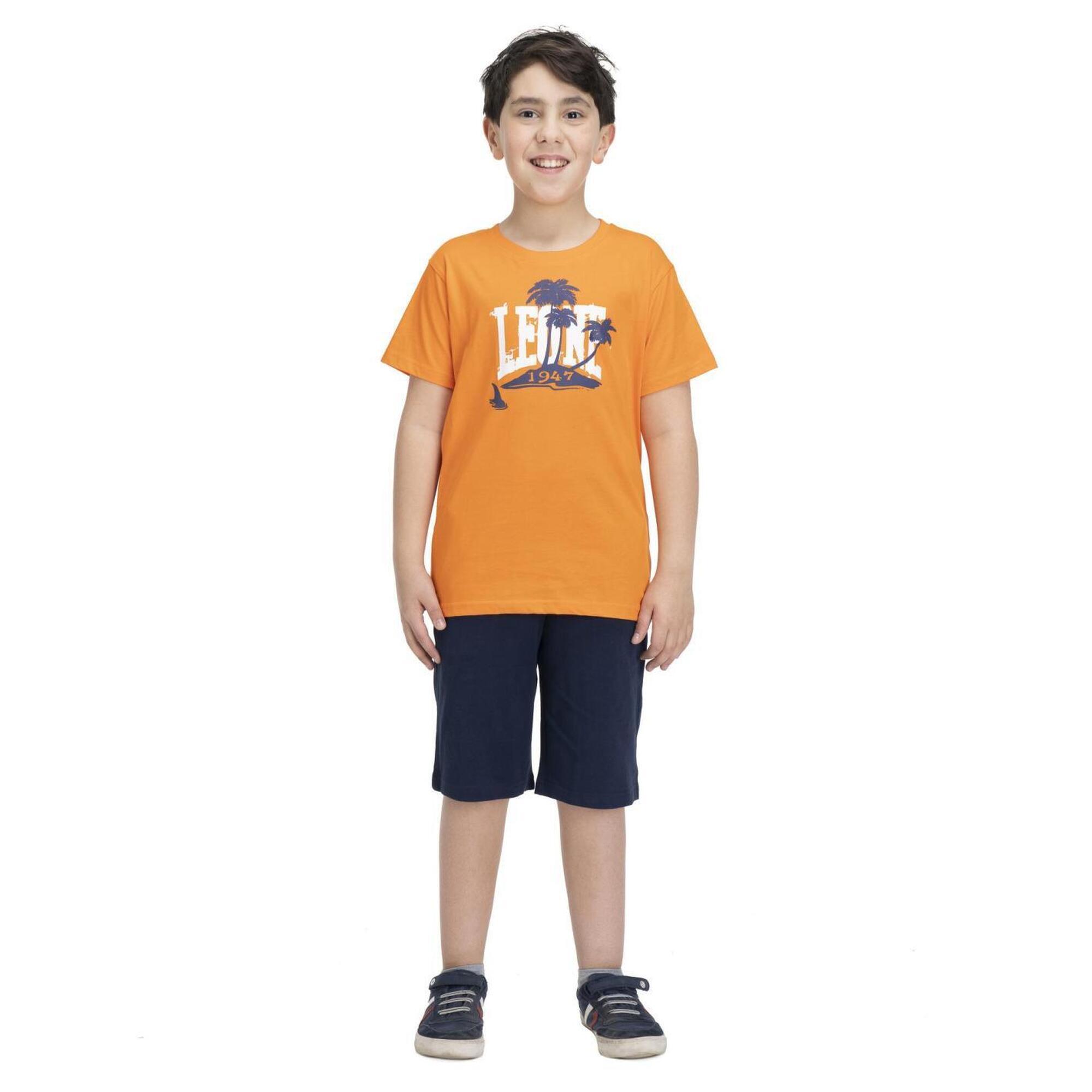 Leone 1947 Apparel - Ensemble Complet T-shirt Et Short Enfant Leone Beach - Survêtement - Bleu|orange|rouge - Decathlon