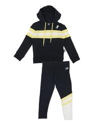 Salopette fille avec capuche et bande horizontale Basic