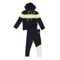 Salopette fille avec capuche et bande horizontale Basic