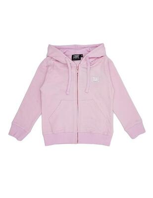 Mädchen-Sweatshirt mit Kapuze und Folienreißverschluss
