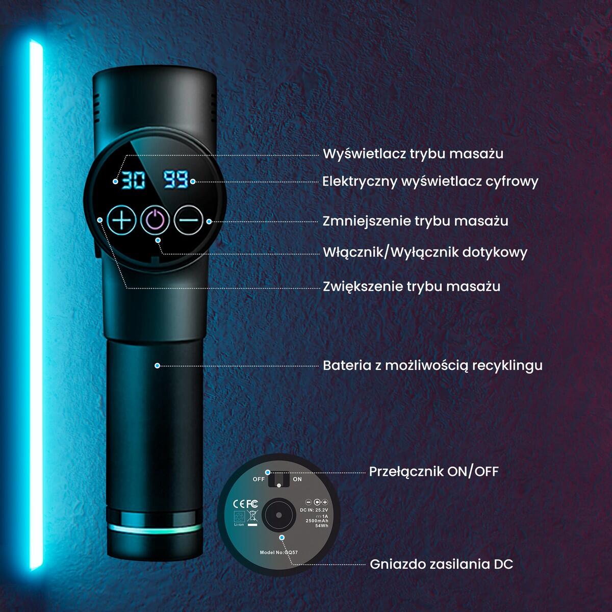 Masażer wibracyjny Extralink Massage Gun Pro 6/7
