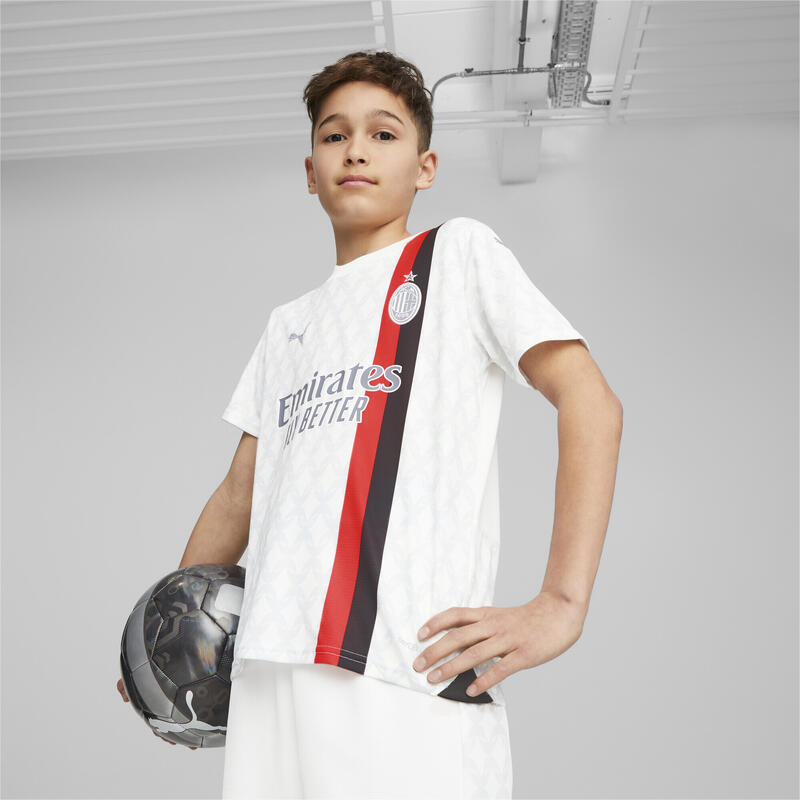 Maillot Away 23/24 AC Milan Enfant et Adolescent PUMA White Feather Gray