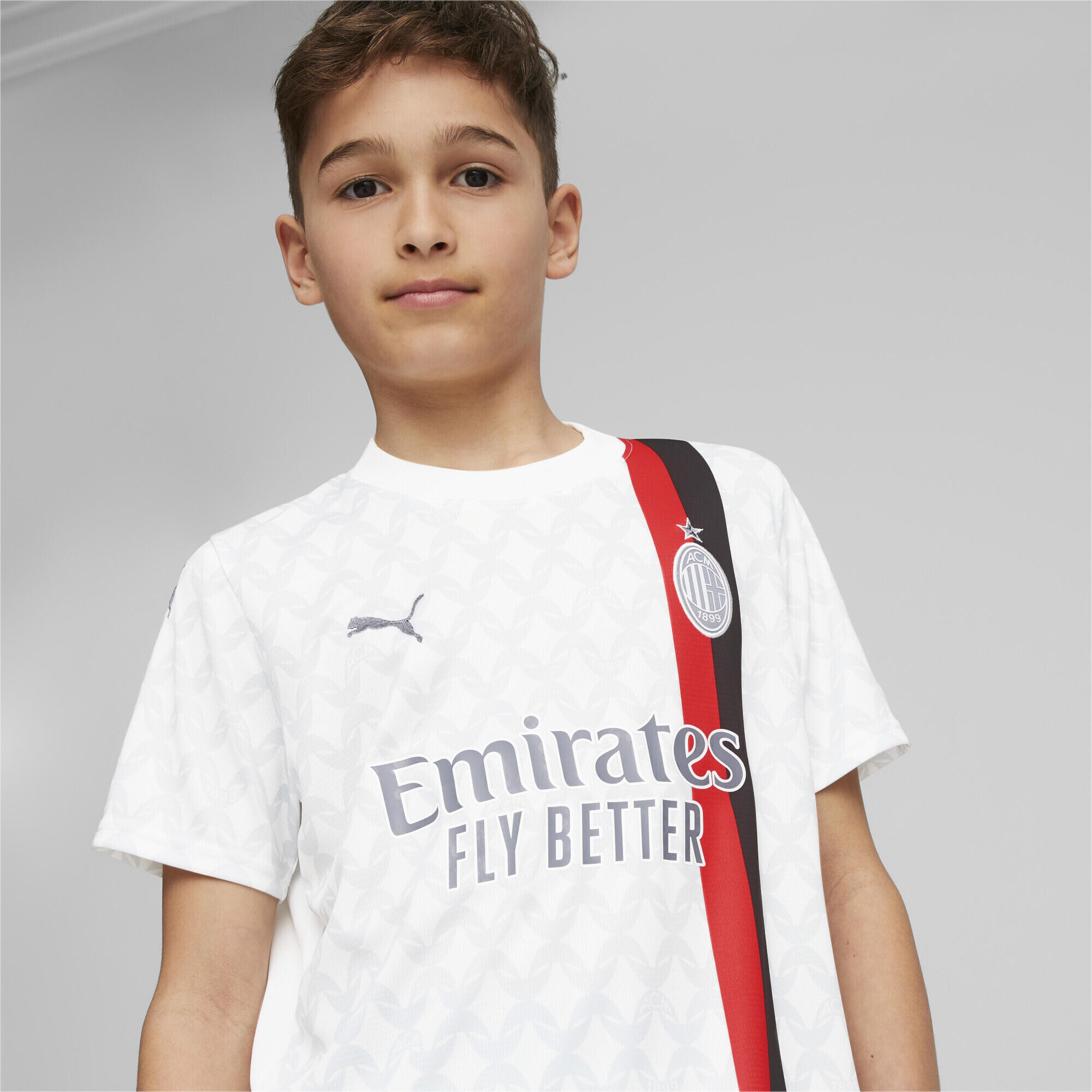 Maglia gara Away AC Milan 23/24 da ragazzi PUMA White Feather Gray 4/6