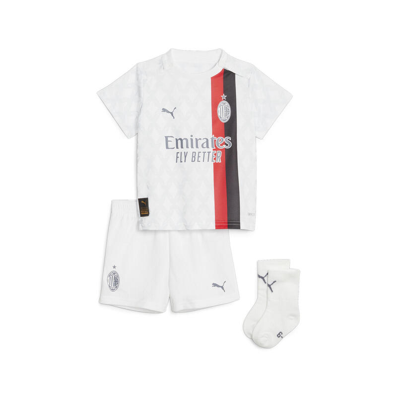 Completo Away AC Milan 23/24 per bimbi ai primi passi PUMA White Feather Gray