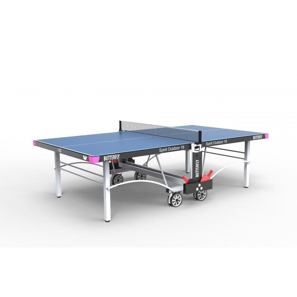 Butterfly Spirit 18 Outdoor Rollaway Table Tennis Table Blue 1/4