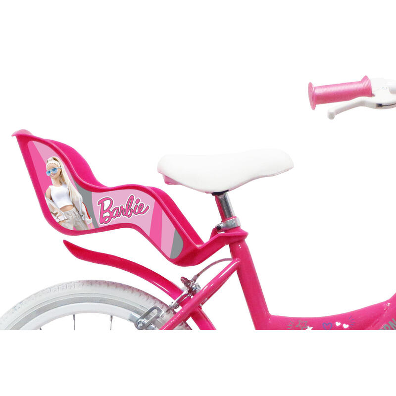 14 inch Barbie fiets met luchtbanden, poppenzitje en mandje