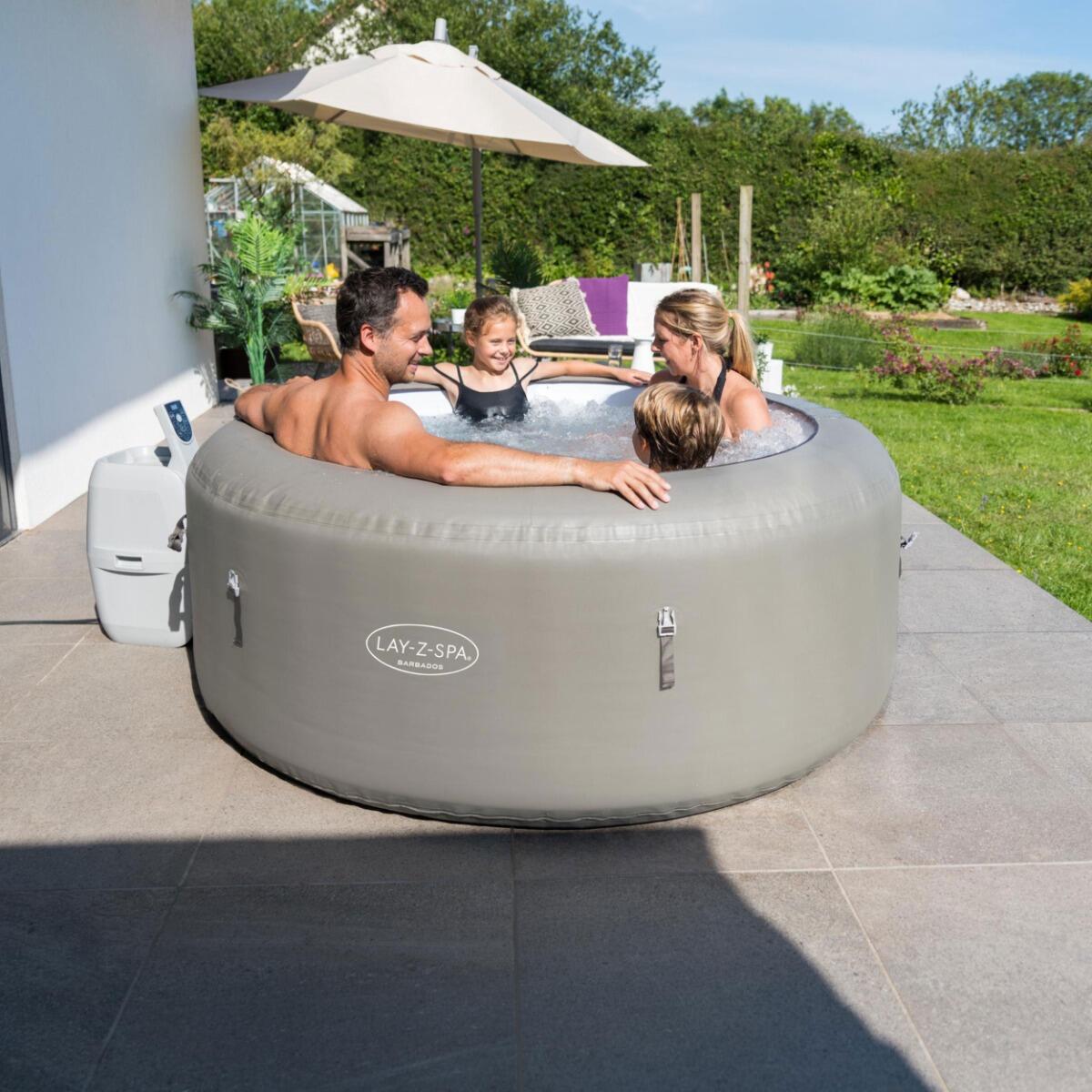 Lay-Z-Spa Barbados Airjet | Inflatable Hot Tub, Grey 2/4