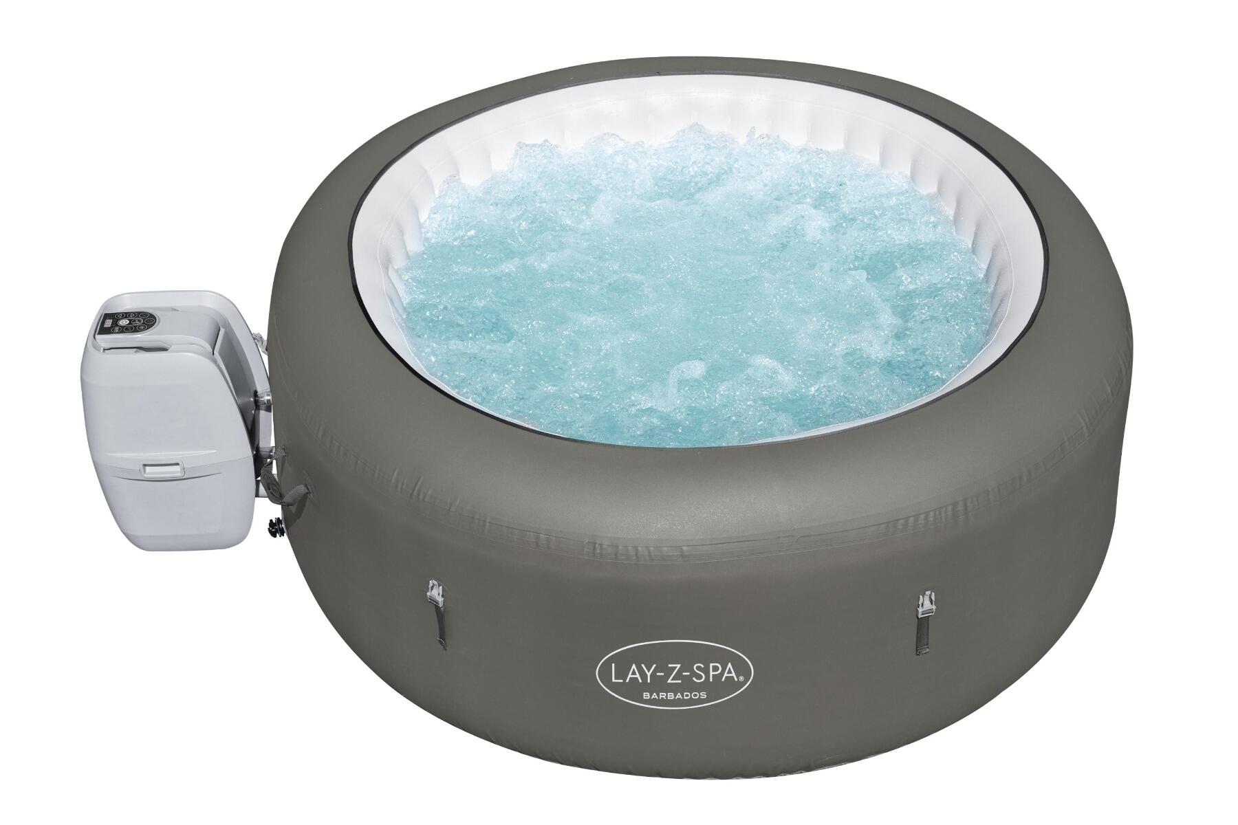 Lay-Z-Spa Barbados Airjet | Inflatable Hot Tub, Grey 1/4