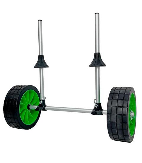 Chariot auto-videur pour kayak CKA08 avec larges roues de sable. Argenté - Vert