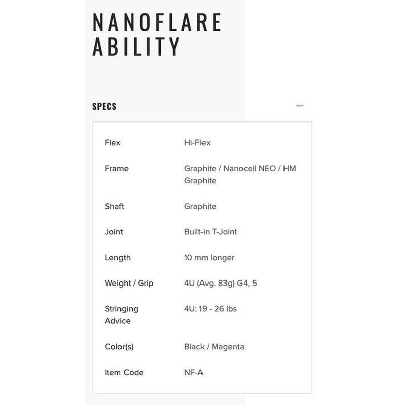 Nanoflare Ability 成人羽毛球拍 (已穿線) - 黑色/洋紅色