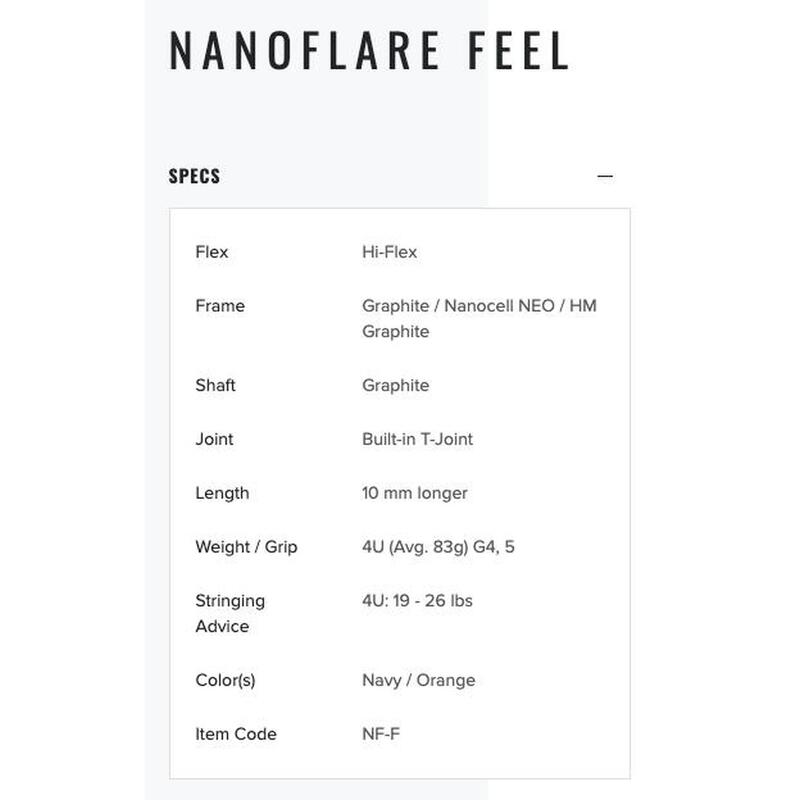 Nanoflare Feel 成人羽毛球拍 (已穿線) - 藍色/橙色