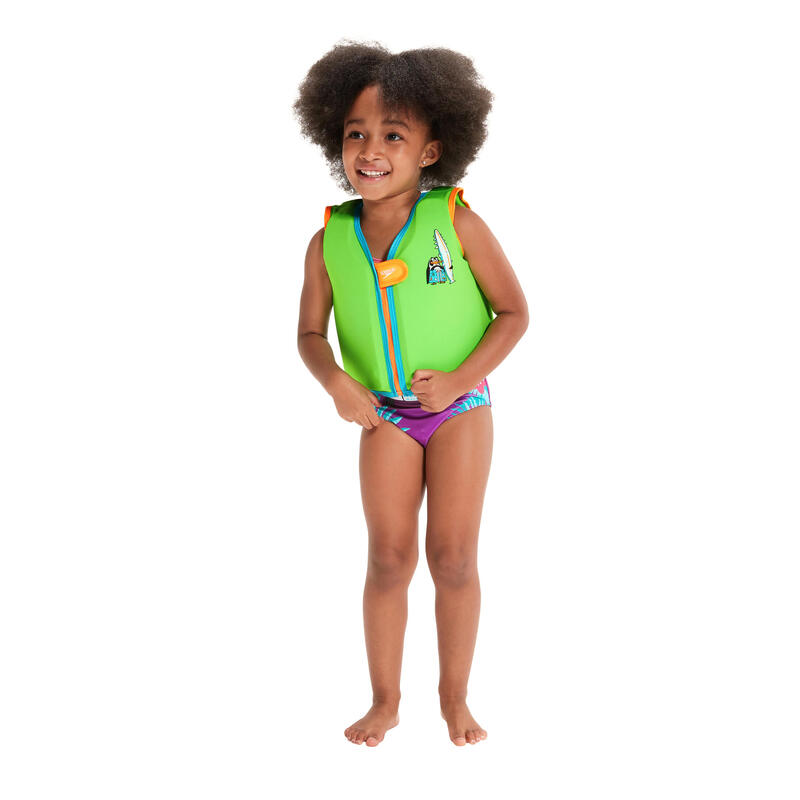 LEARN TO SWIM INFANT CHARACTER PRINTED FLOAT VEST - GREEN